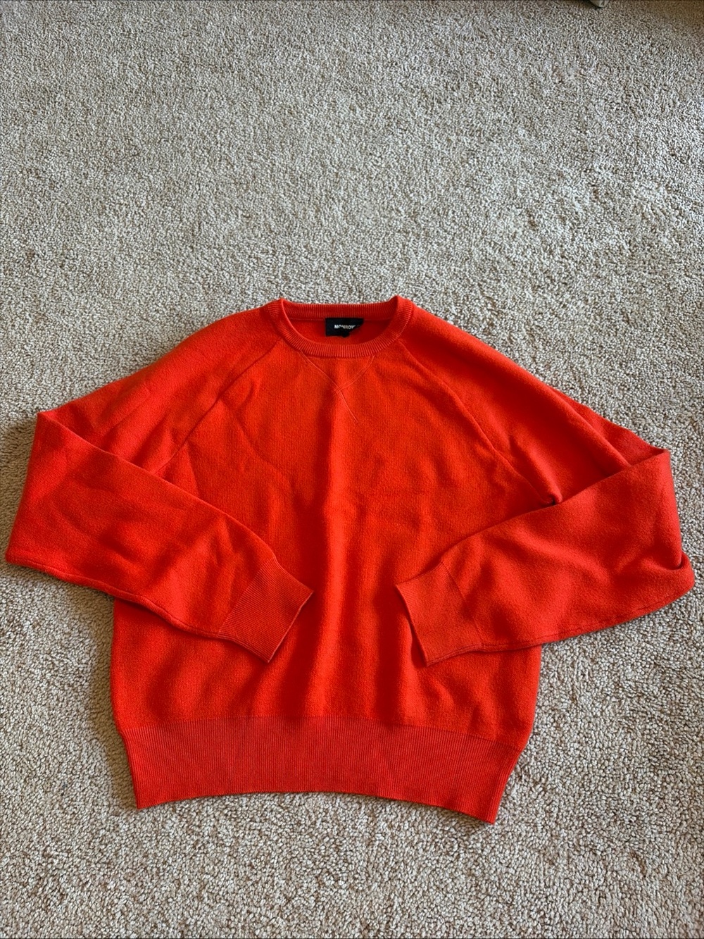 Monrow Crew Neck Orange Super Soft Sweater Sz M